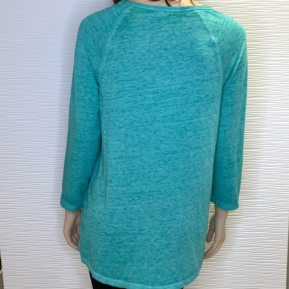 Faded Glory Green 3/4 Sleeve Top Size Medium - Picture 4 of 5